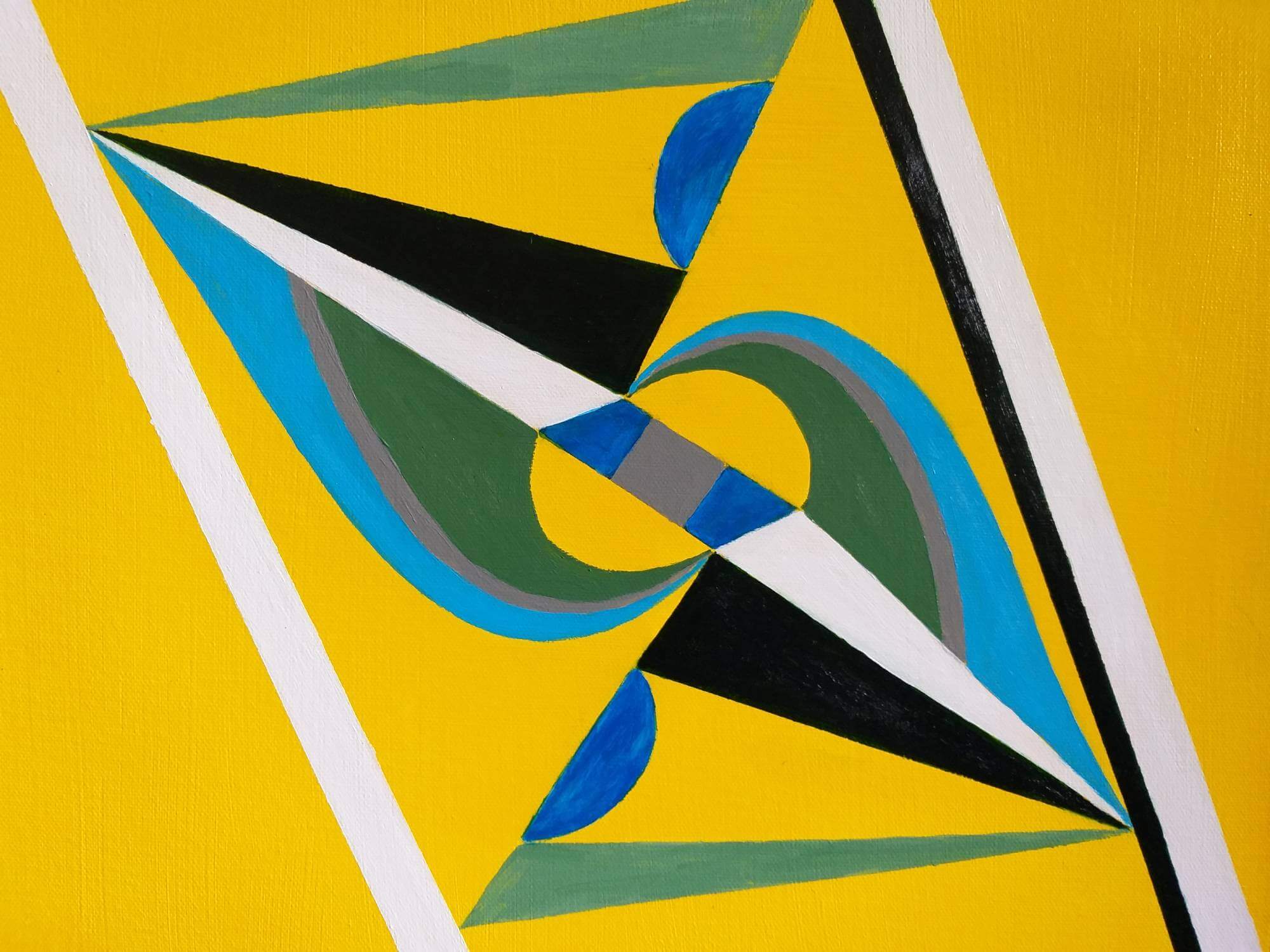 artiste peintre pays basque abstrait jaune 2 - 1